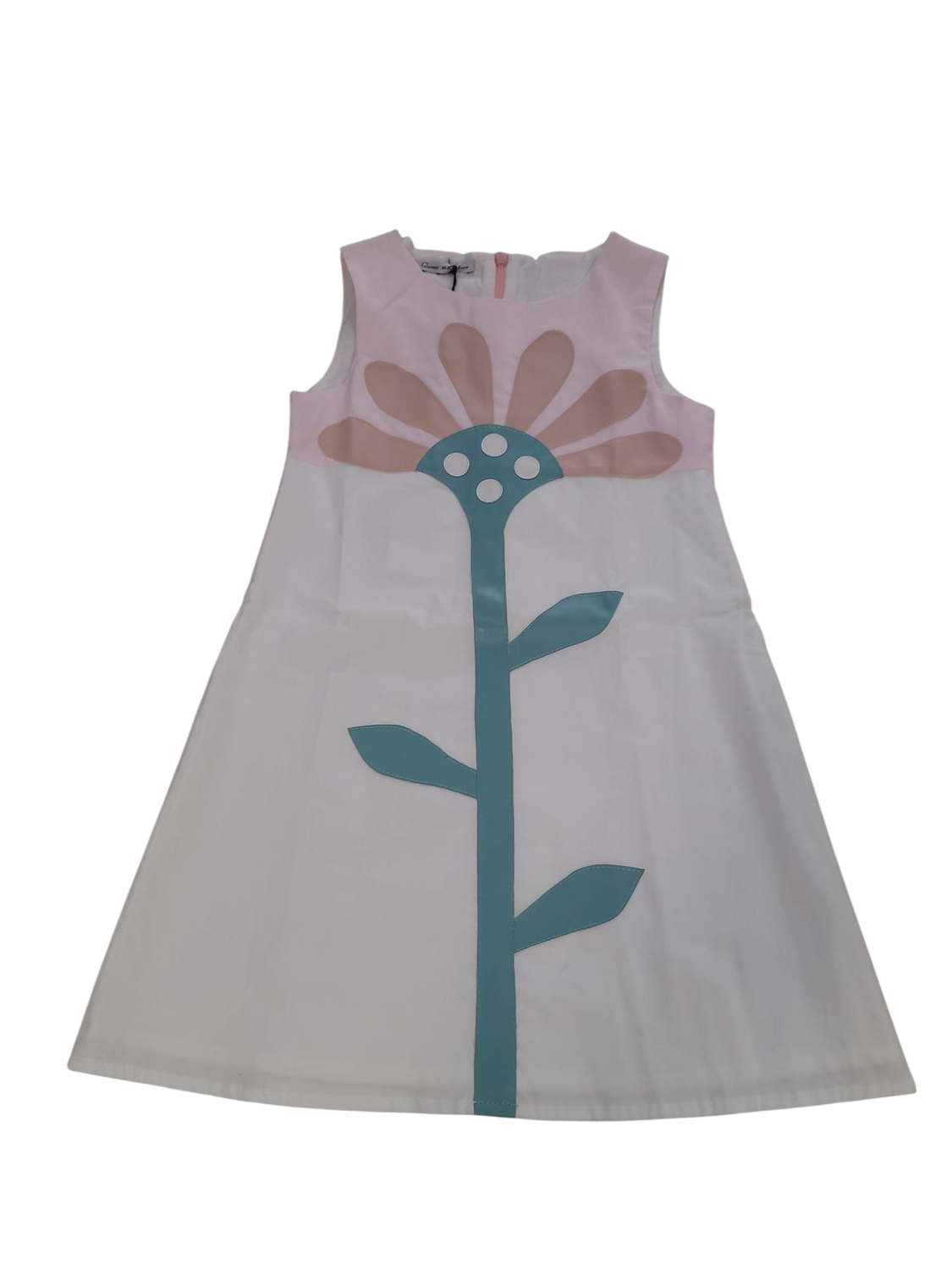 Kleed &quot;Bloem&quot; Strass Roos/Wit