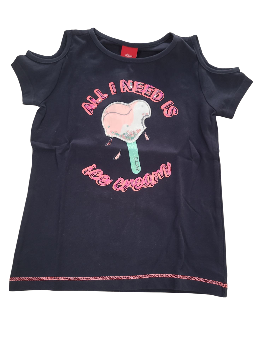 T-shirt &quot;All I Need Is Ice Cream S-Oliver Zwart