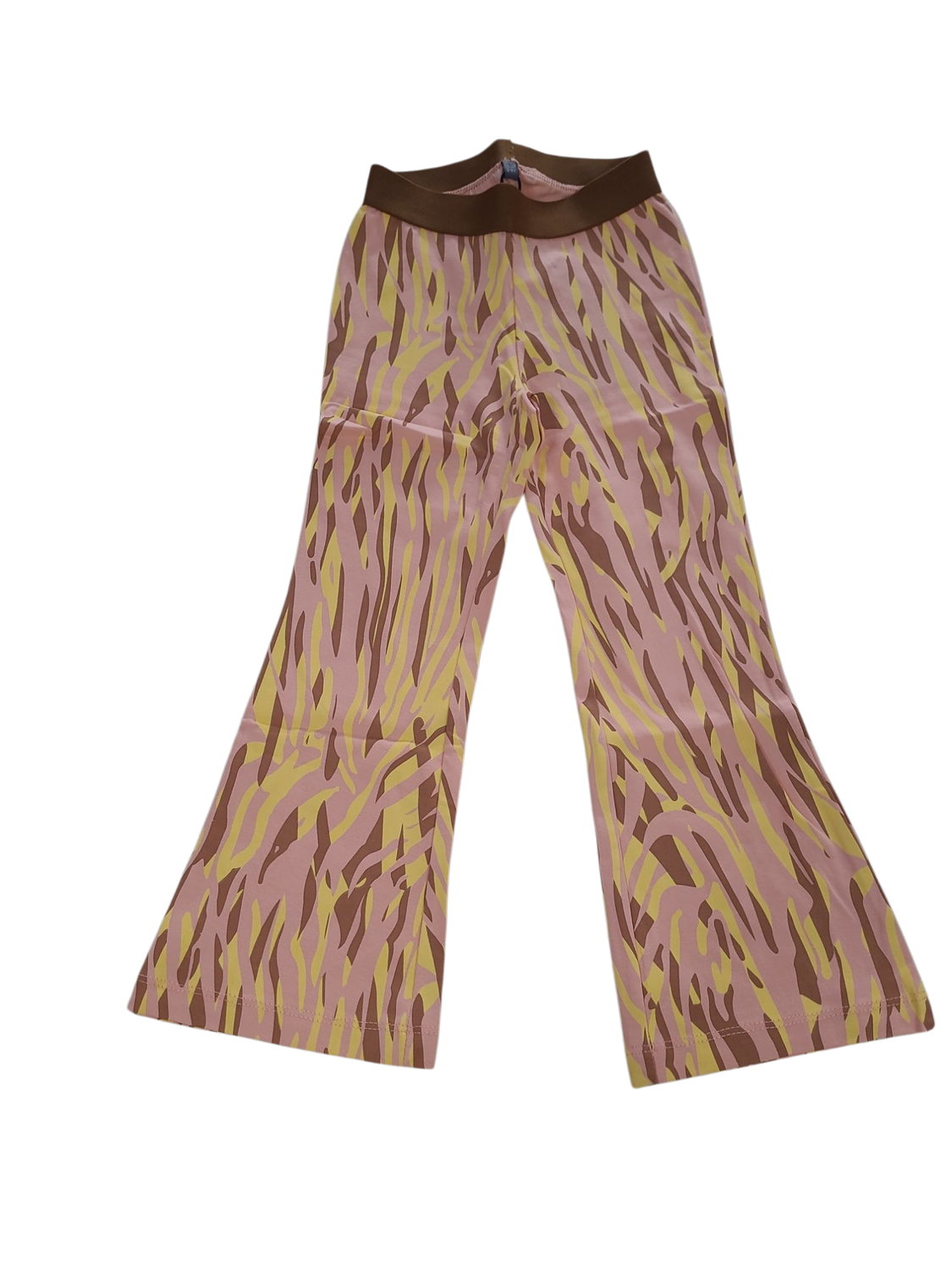 Broek Brede Pijpen Quapi Peach/Geel /Bruin Bedrukt