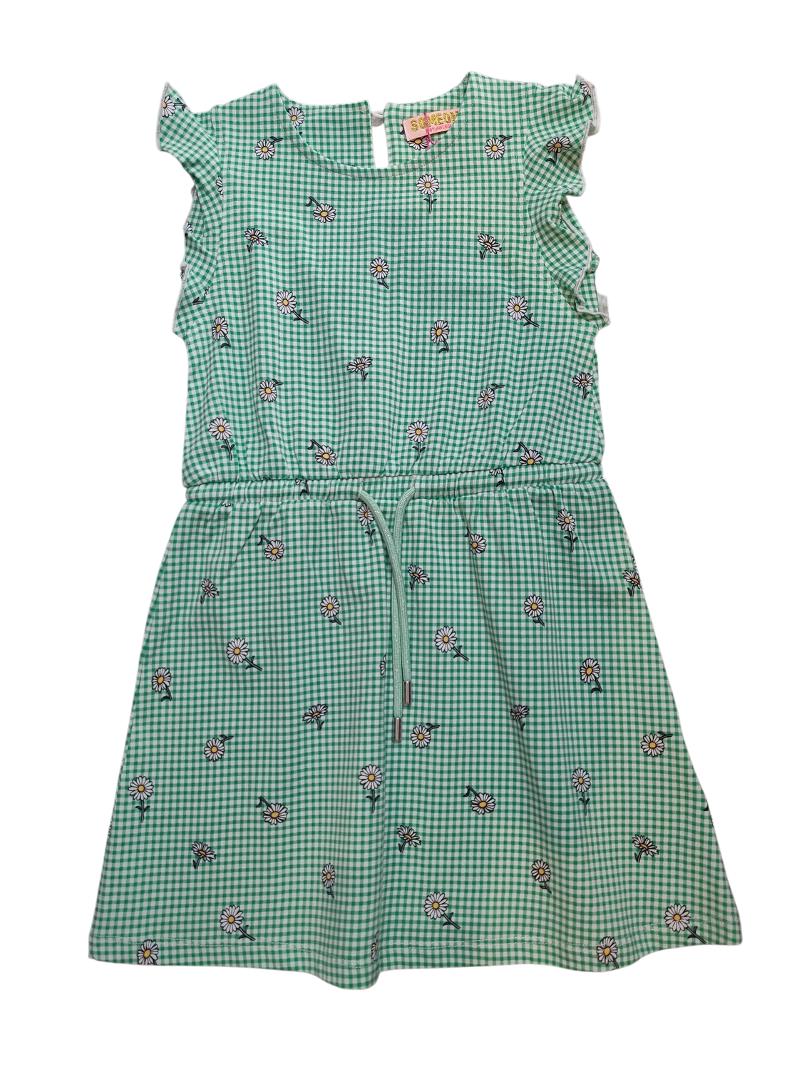 Kleed &quot;Margrietjes&quot; Someone Groen Geruit