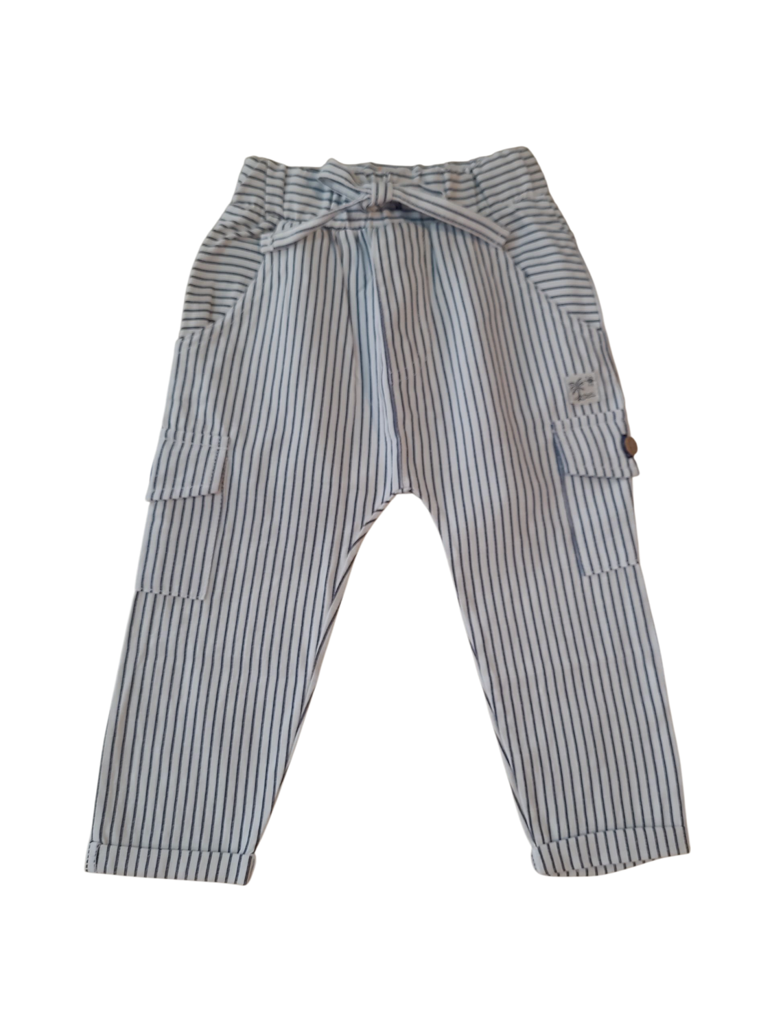 Broek Zakjes Bess Wit/Blauw Gestreept