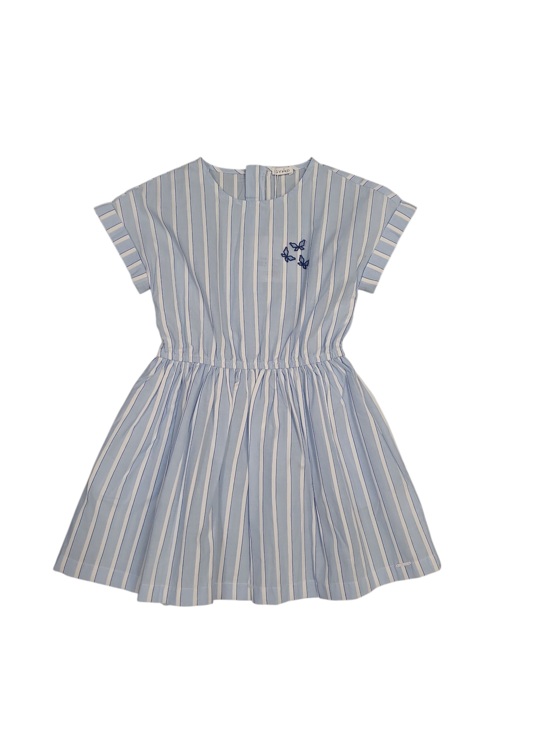 Kleed &quot;Vlinders&quot; Gymp Wit/Blauw Gestreept