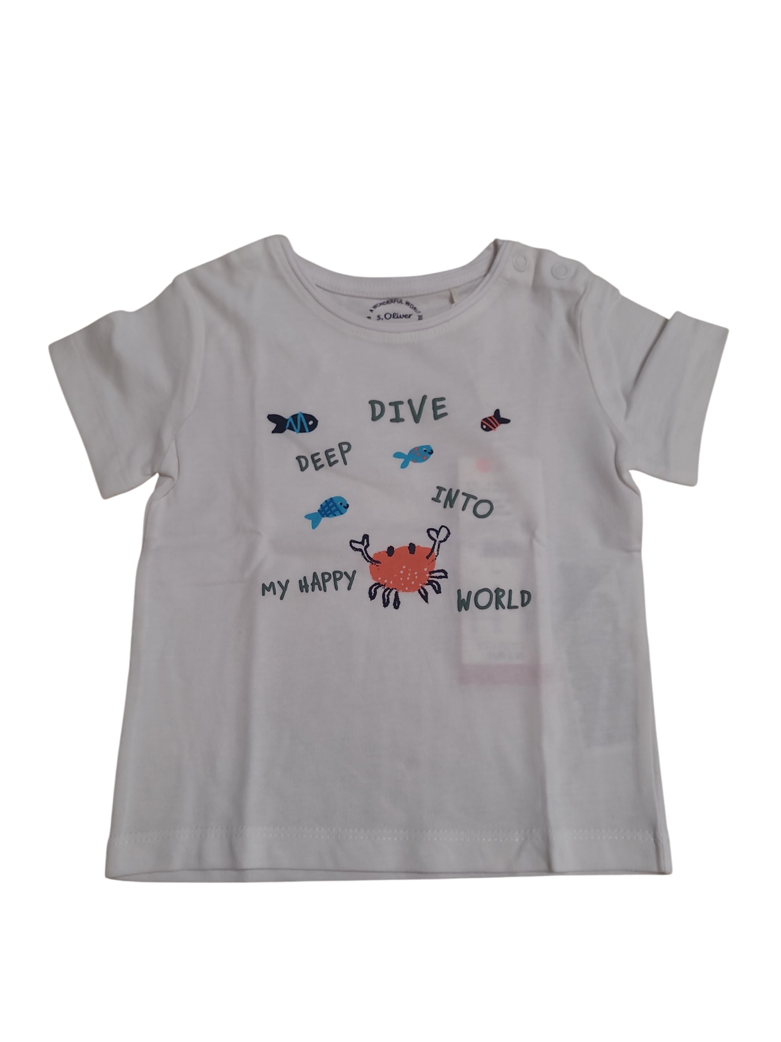 T-shirt &quot;Dive Deep Into My Happy World&quot; S-Oliver Wit