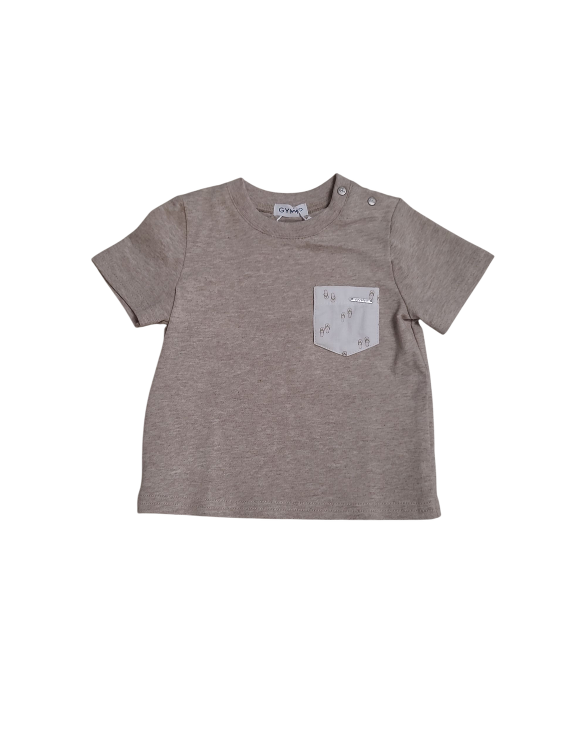 T-shirt Borstzakje Gymp Beige