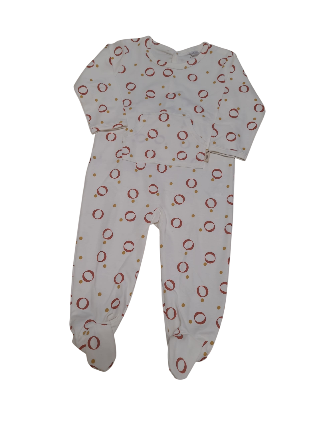Pyjama/Voetjes &quot;Cirkels&quot; Petit Oh! Ecru
