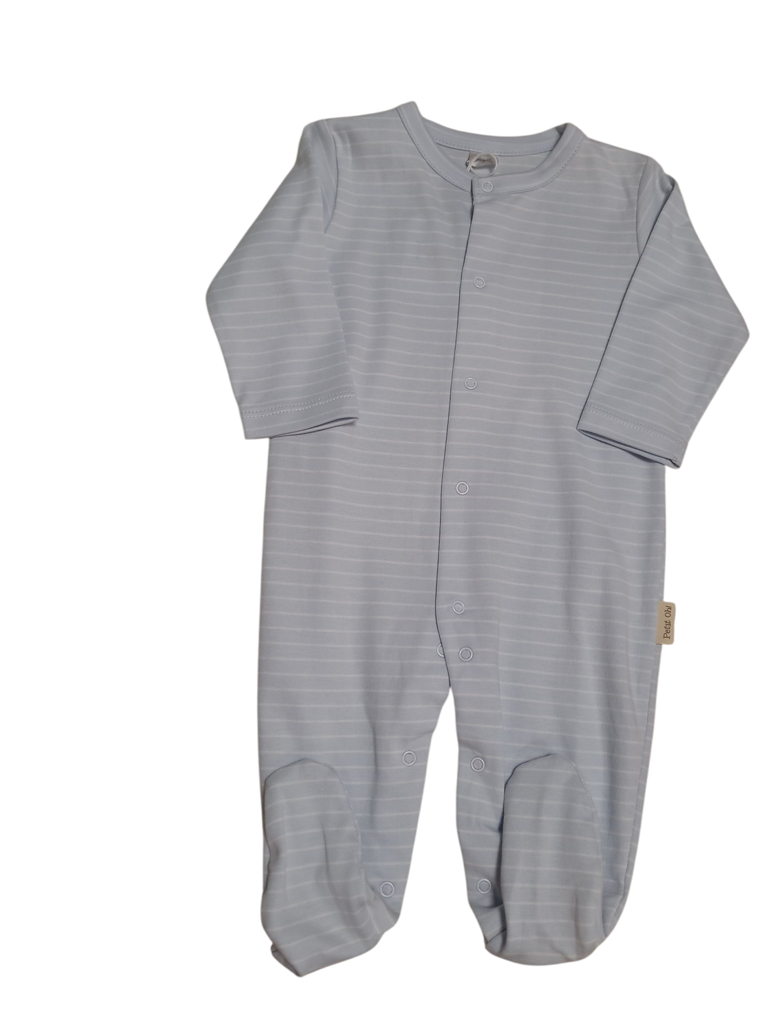 Pyjama/Voetjes Petit Oh! Lichtblauw Gestreept