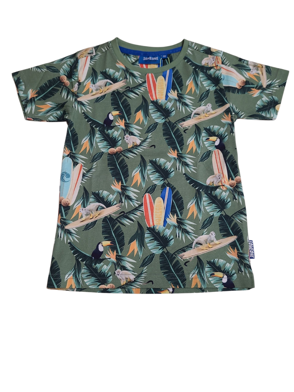 T-shirt Someone Kaki Bedrukt