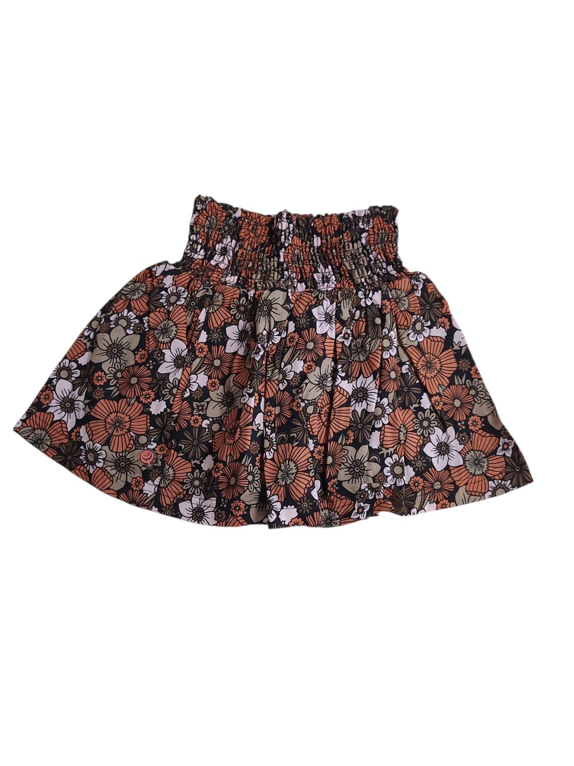 Rok &quot;Bloemen&quot; Quapi Taupe/Terra Bedrukt