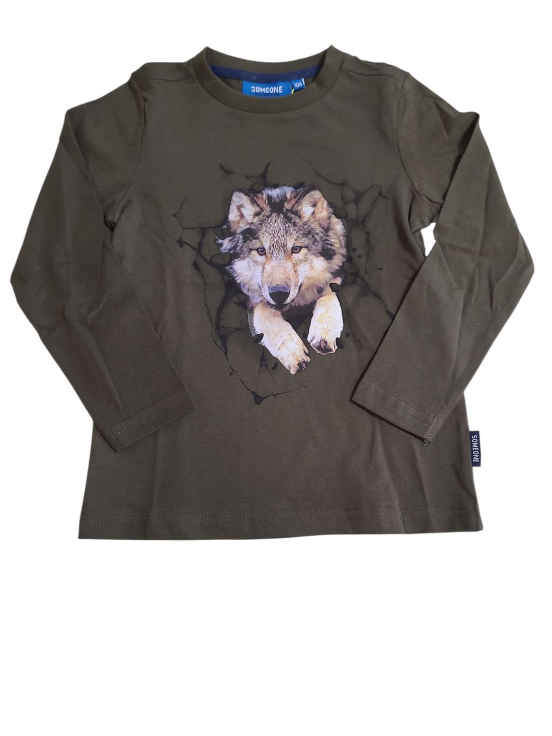 T-shirt L/M &quot;Wolf&quot; Someone Kaki