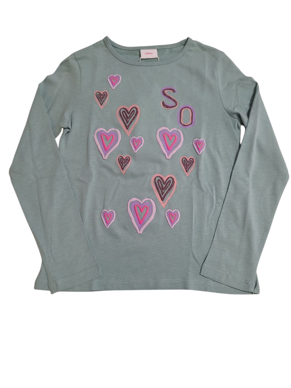 T-shirt L/M &quot;SO Hartjes&quot; S-Oliver Groen