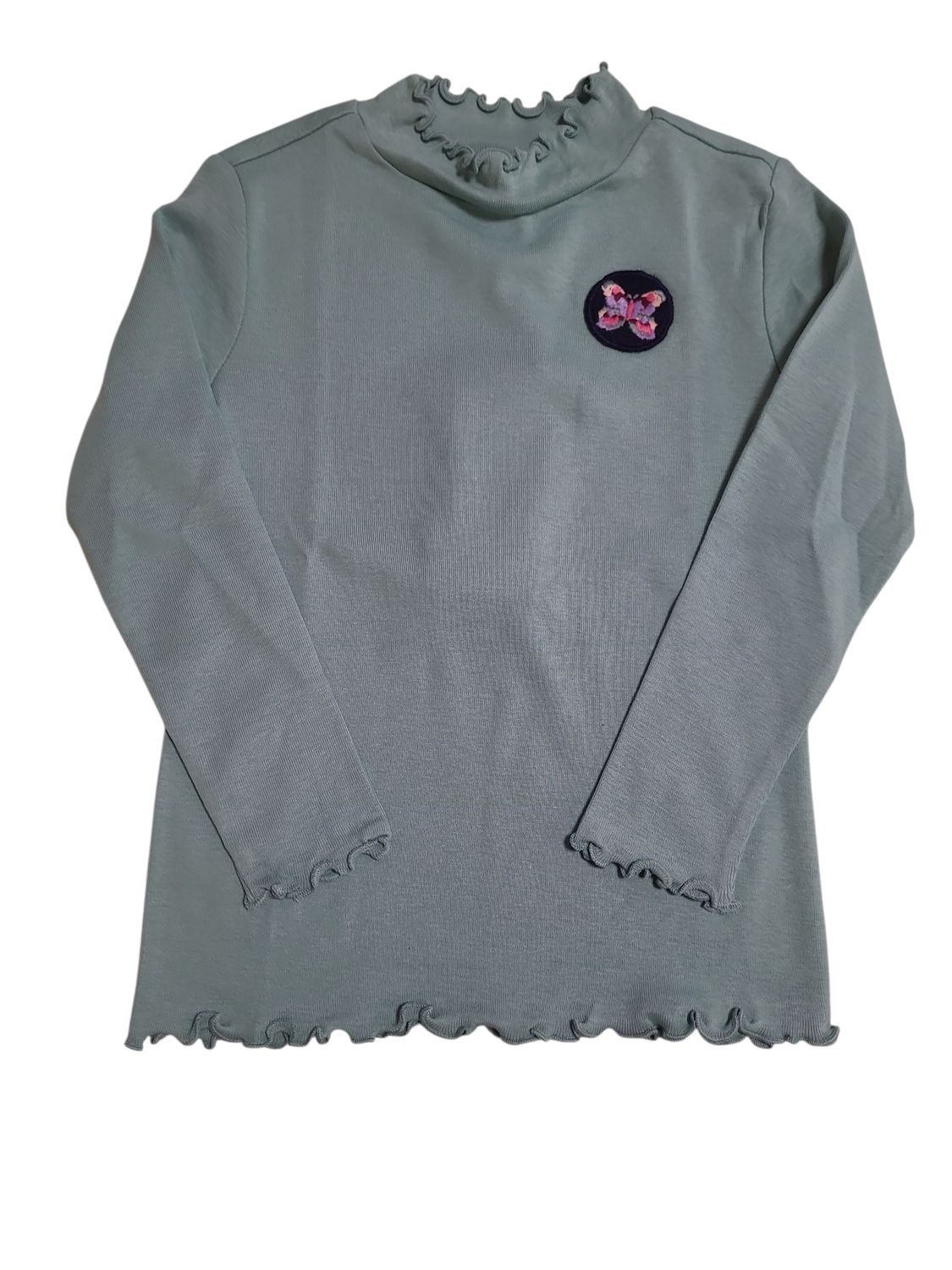 T-shirt L/M Opstaand Kraagje &quot;Vlinder&quot; S-Oliver Groen