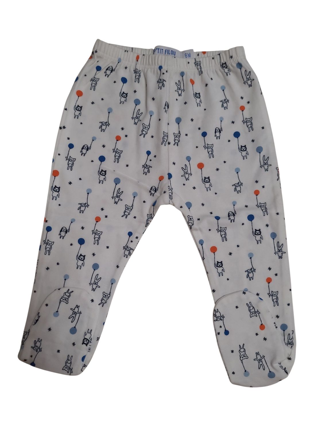 Broek/Voetjes P'tit Filou Wit Bedrukt