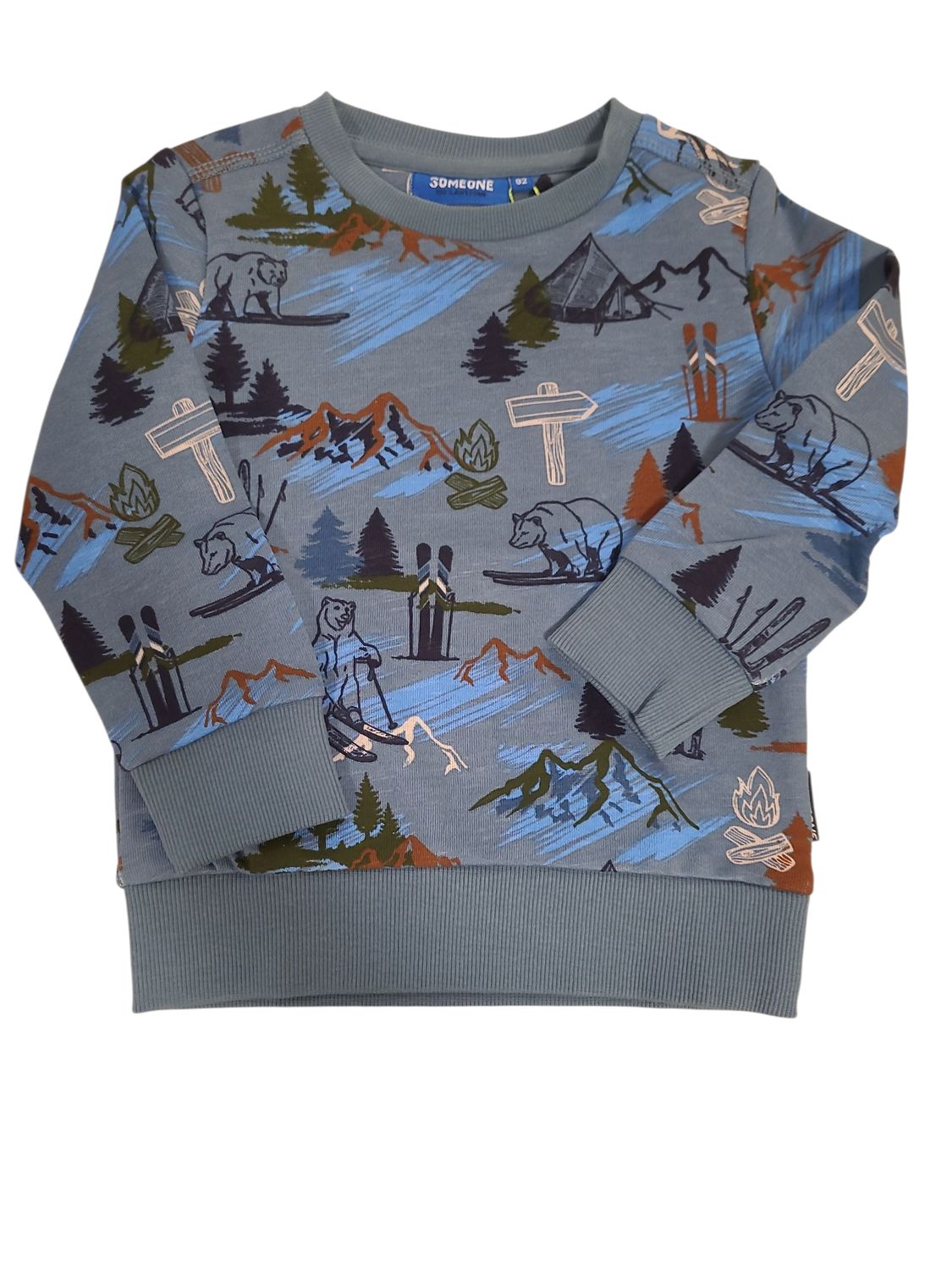 Sweater Someone Blauw Bedrukt