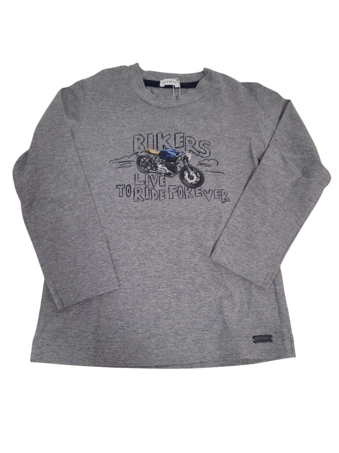 T-shirt L/M "Bikers Live To Ride Forever" Gymp Grijs