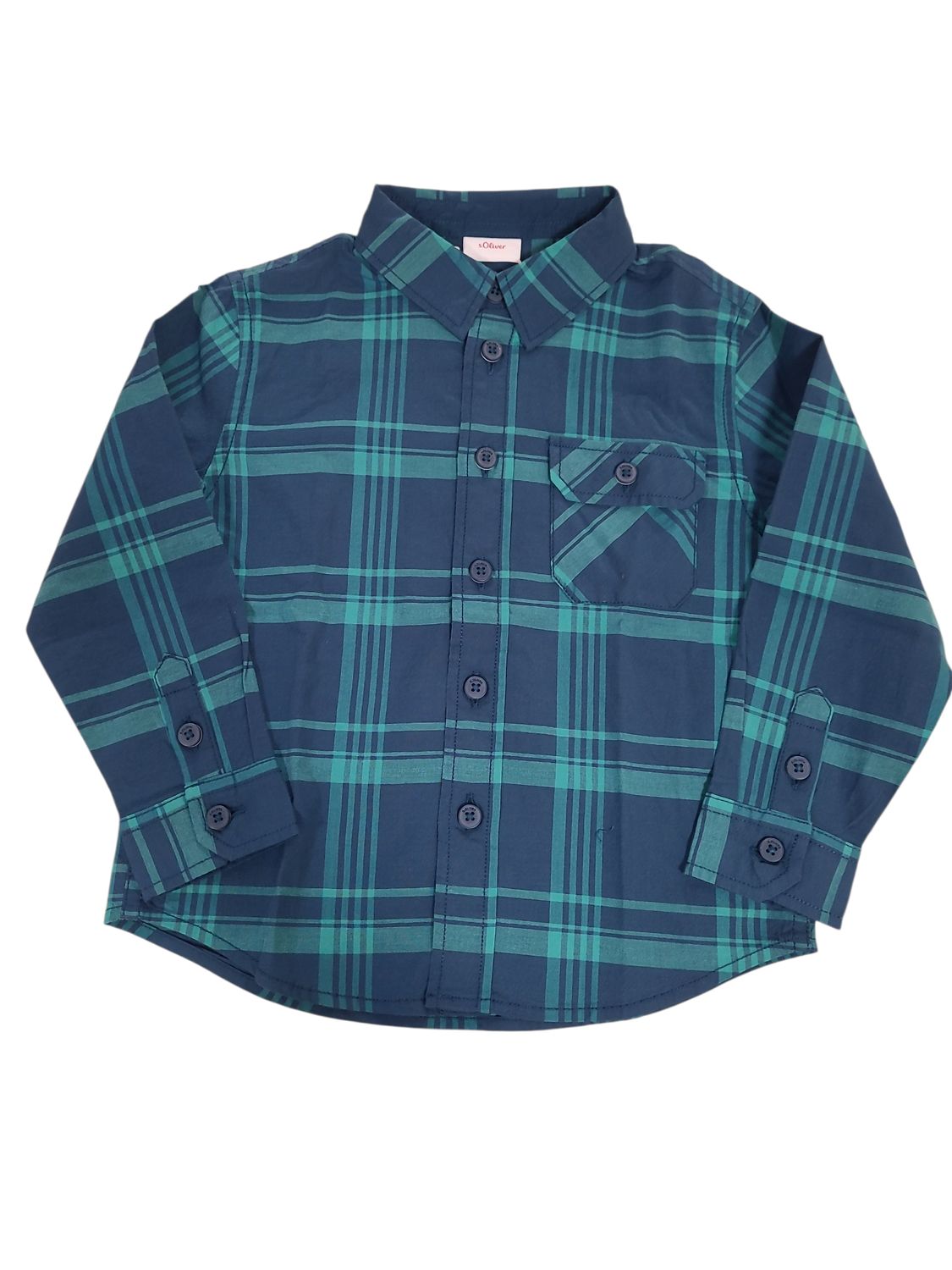 Hemd L/M S-Oliver Groen Geruit