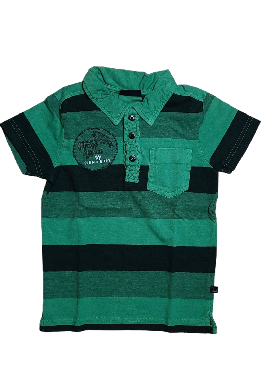 Polo "Garage Supplies" Tumble'N Dry Groen Gestreept