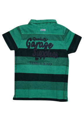 Polo "Garage Supplies" Tumble'N Dry Groen Gestreept