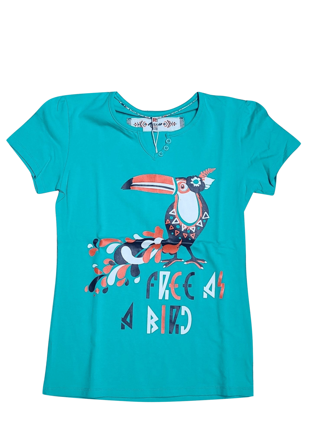 T-shirt "Face as a bird" Rumbl Groen