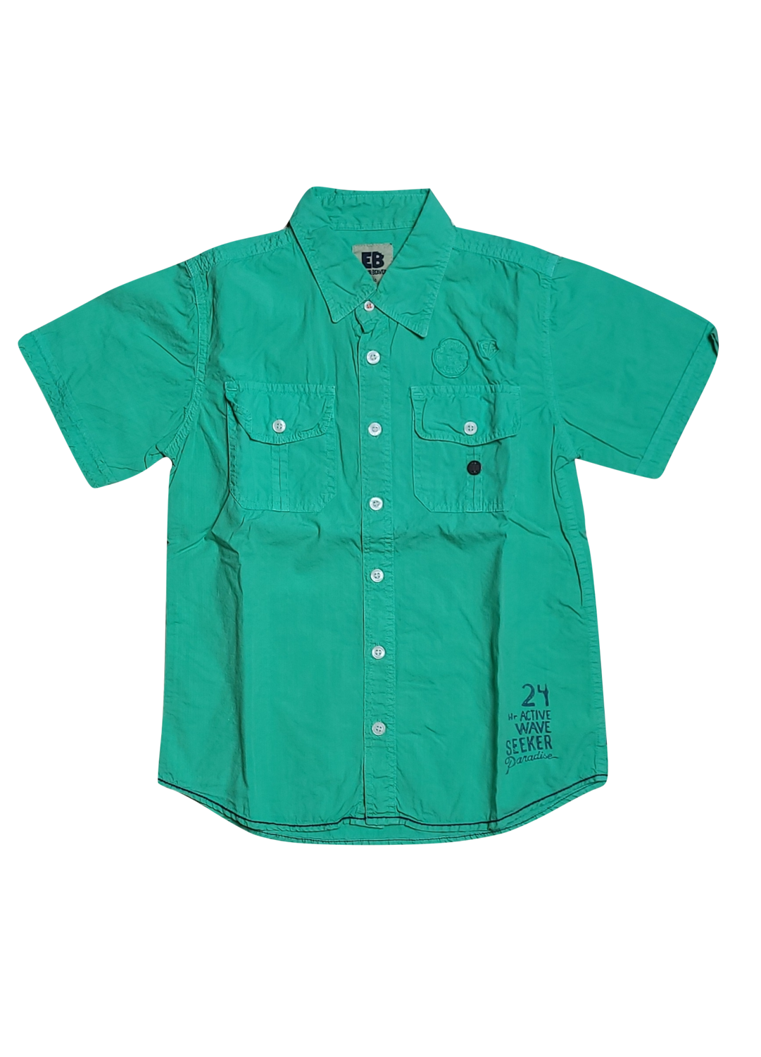 Hemd K/M Borstzakjes Eager Beaver Groen