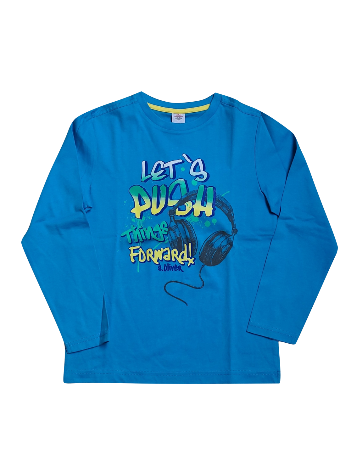 T-shirt L/M "Let's Push" S-Oliver Blauw