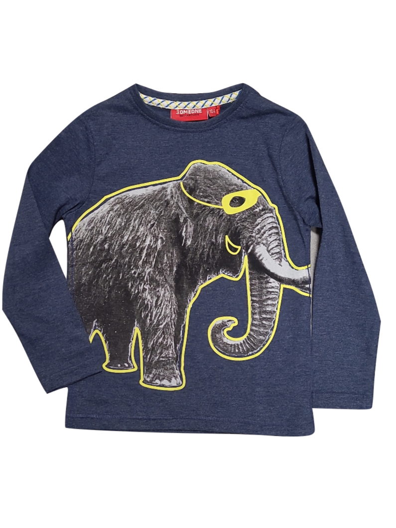 T-shirt L/M "Animal" Someone Blauw