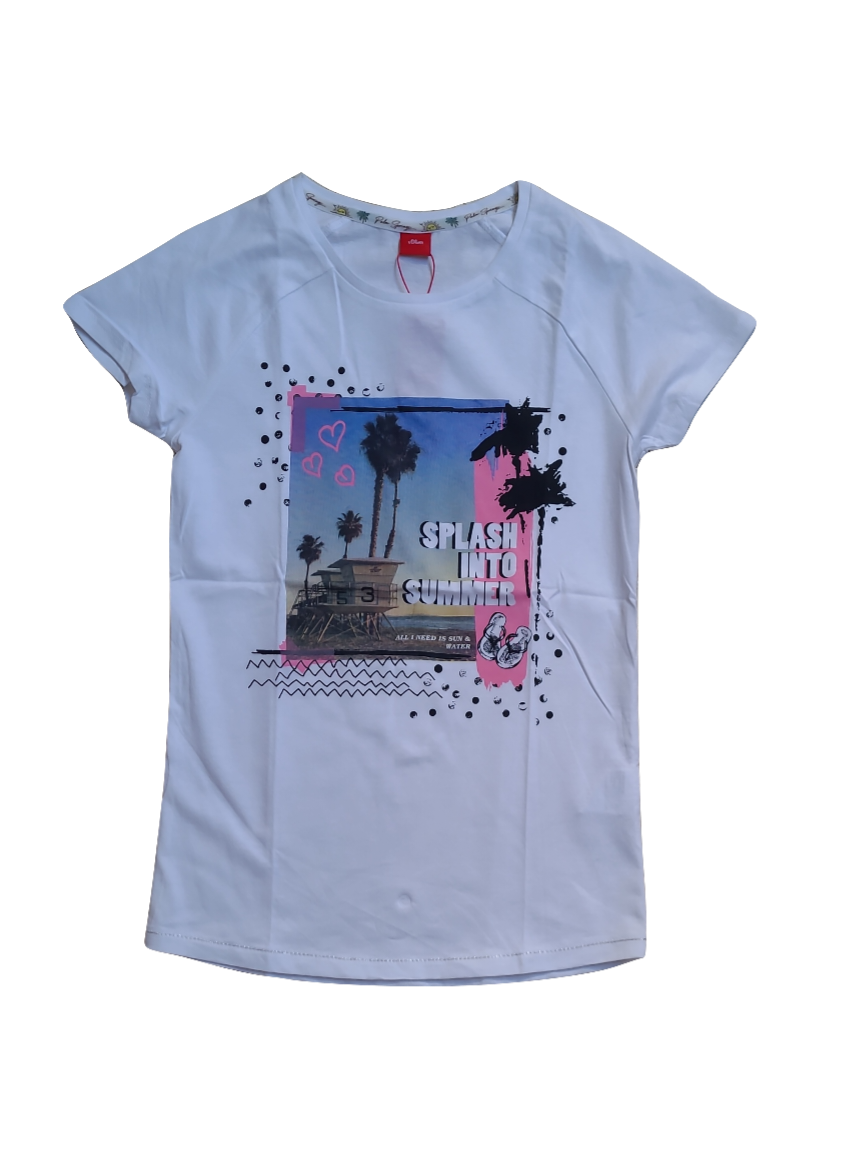 T-Shirt "Splash Into Summer" S-Oliver Wit