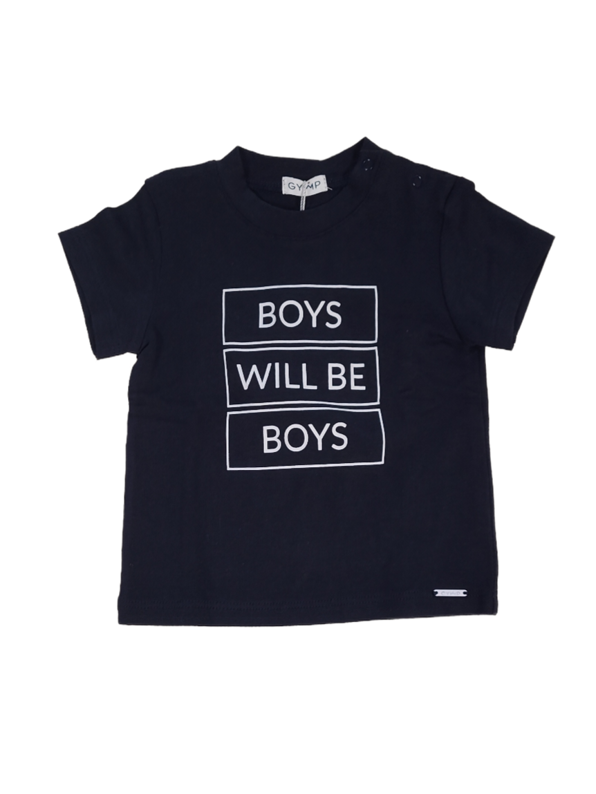 T-shirt "Boys Will Be Boys" Gymp Zwart