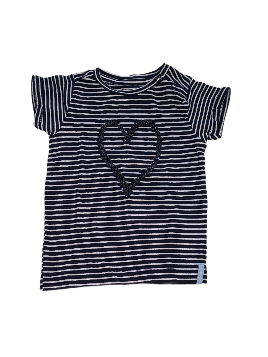 T-shirt "Hart" Noppies Marine Gestreept