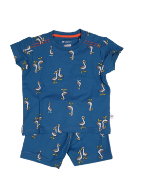 Jongens Baby Pyjama K/M Short "Meeuw" Woody Petrol