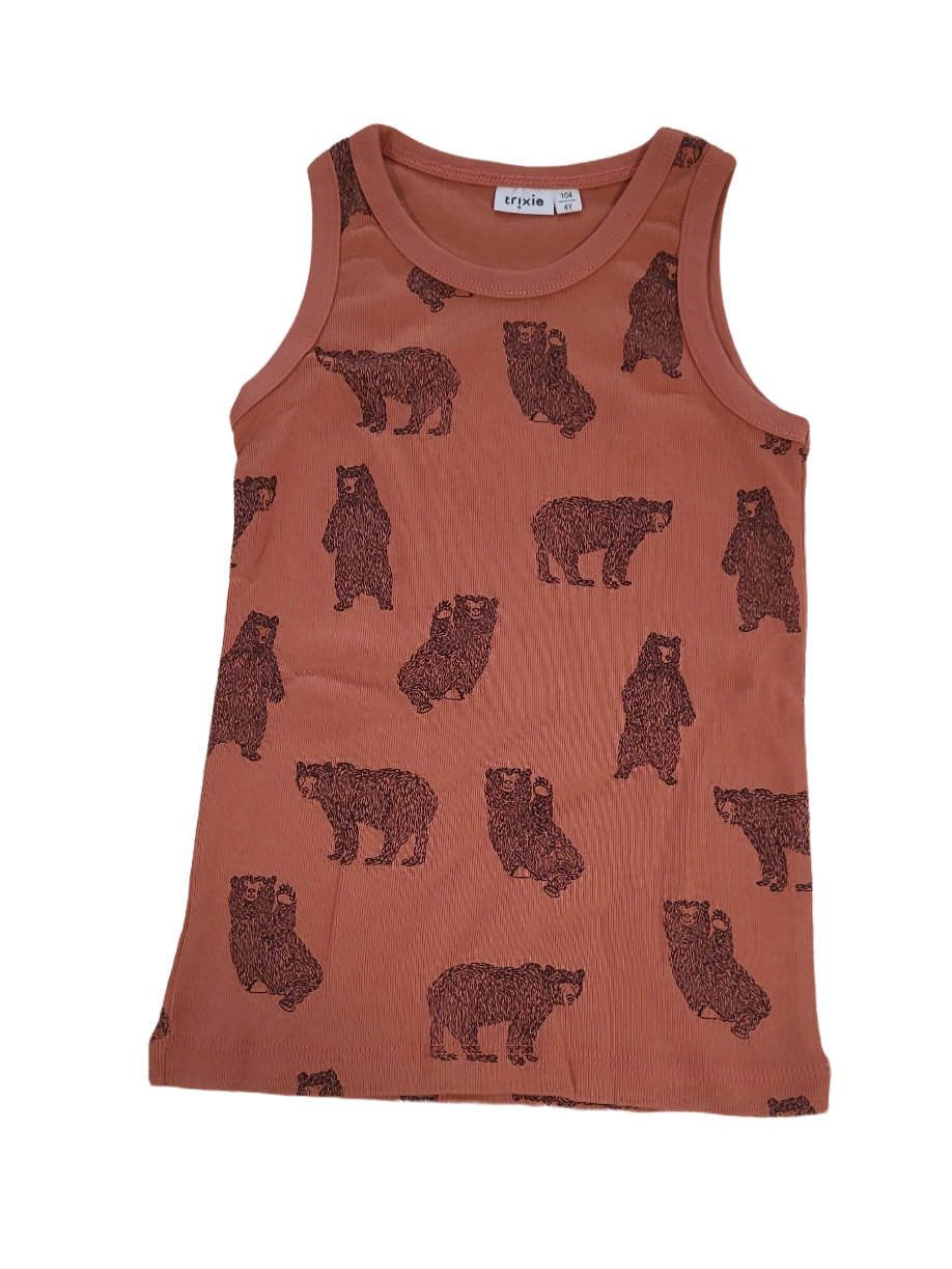Jongens Singlet "Bear" Trixie Roest 2 st