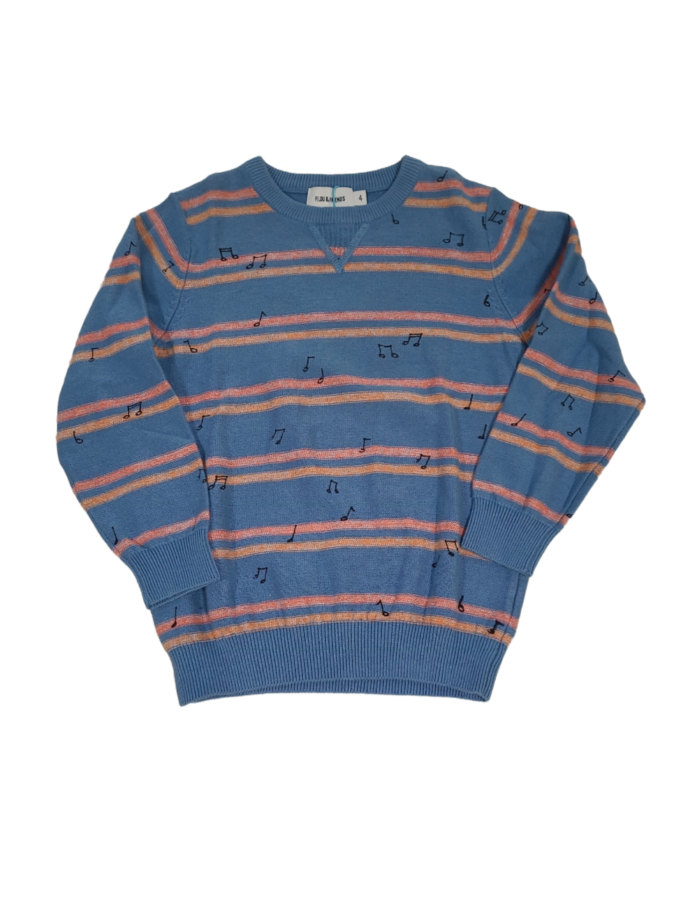Pull Tricot Filou &amp; Friends Petrol Gestreept