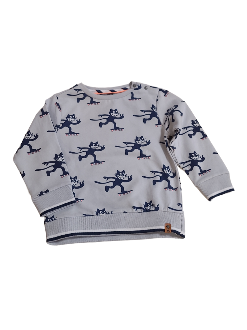 Sweater "Skate Cat" Babyface Lichtgrijs
