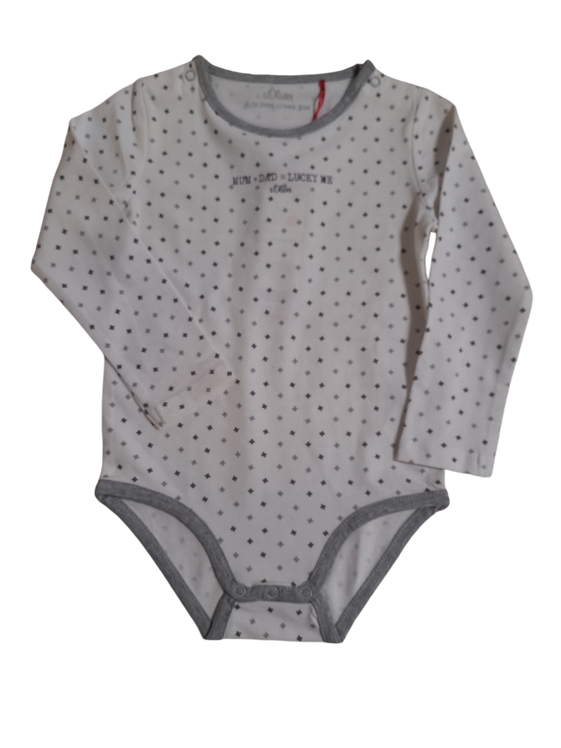Body L/M "Mum+Dad=Lucky Me" S-Oliver Wit Bedrukt