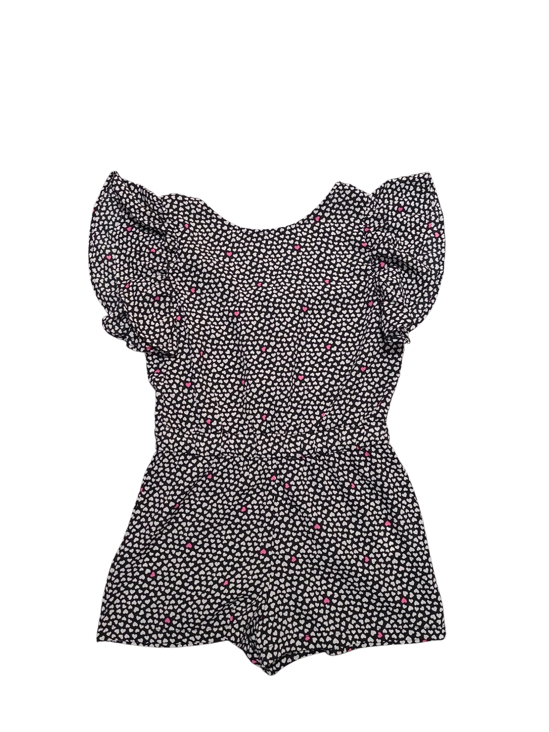 Jumpsuit/Short "Hartjes" UBS2 Zwart/Wit