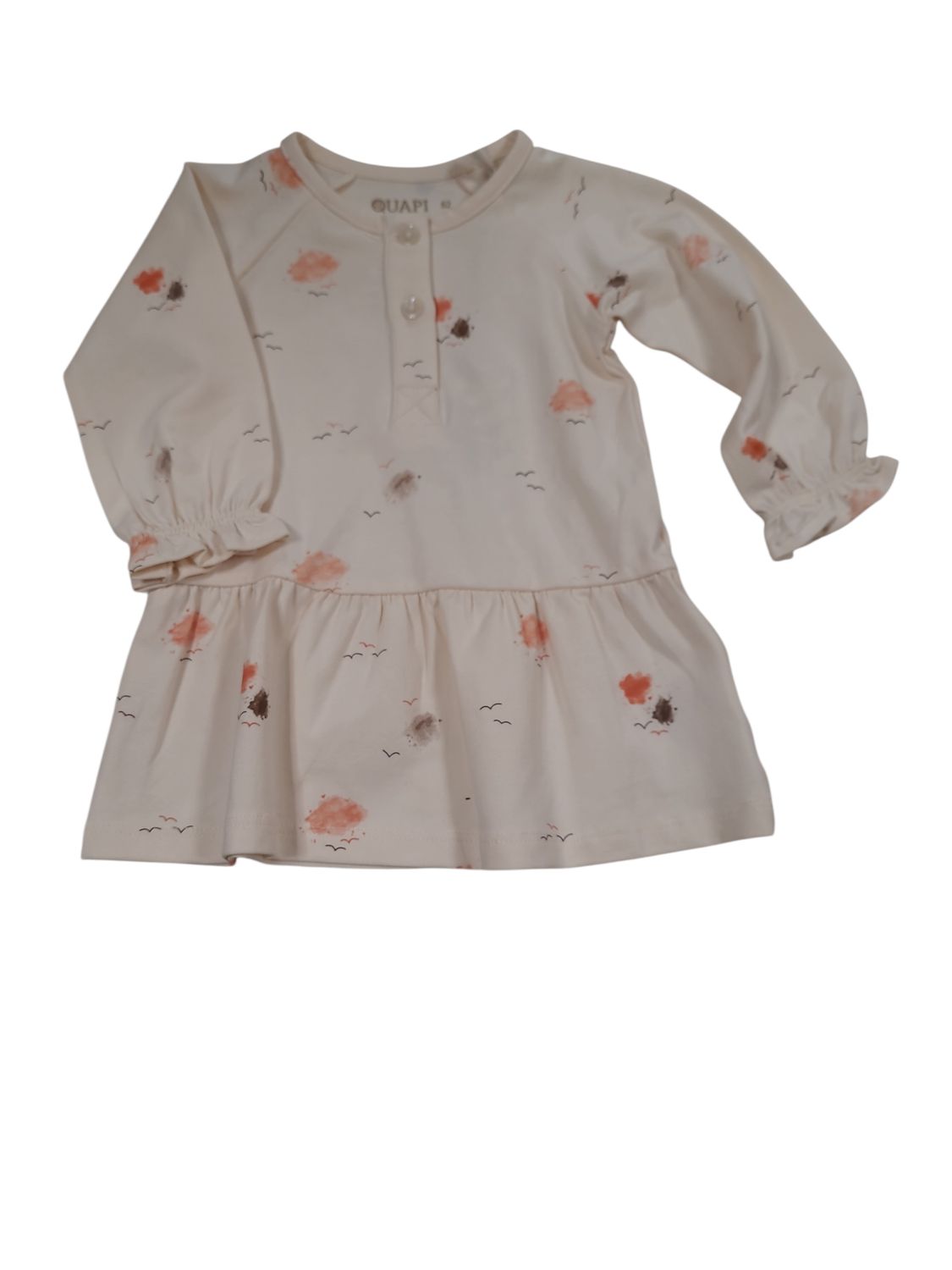 Kleed L/M "Wolken/Vogels" Quapi Ecru