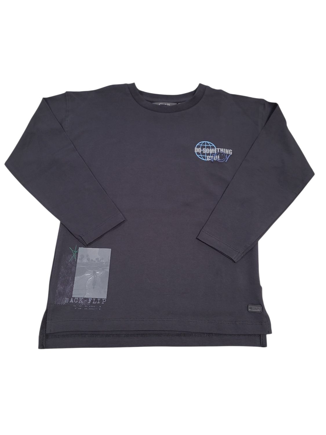 T-shirt L/M "Do Something Cool" Quapi Donkergrijs