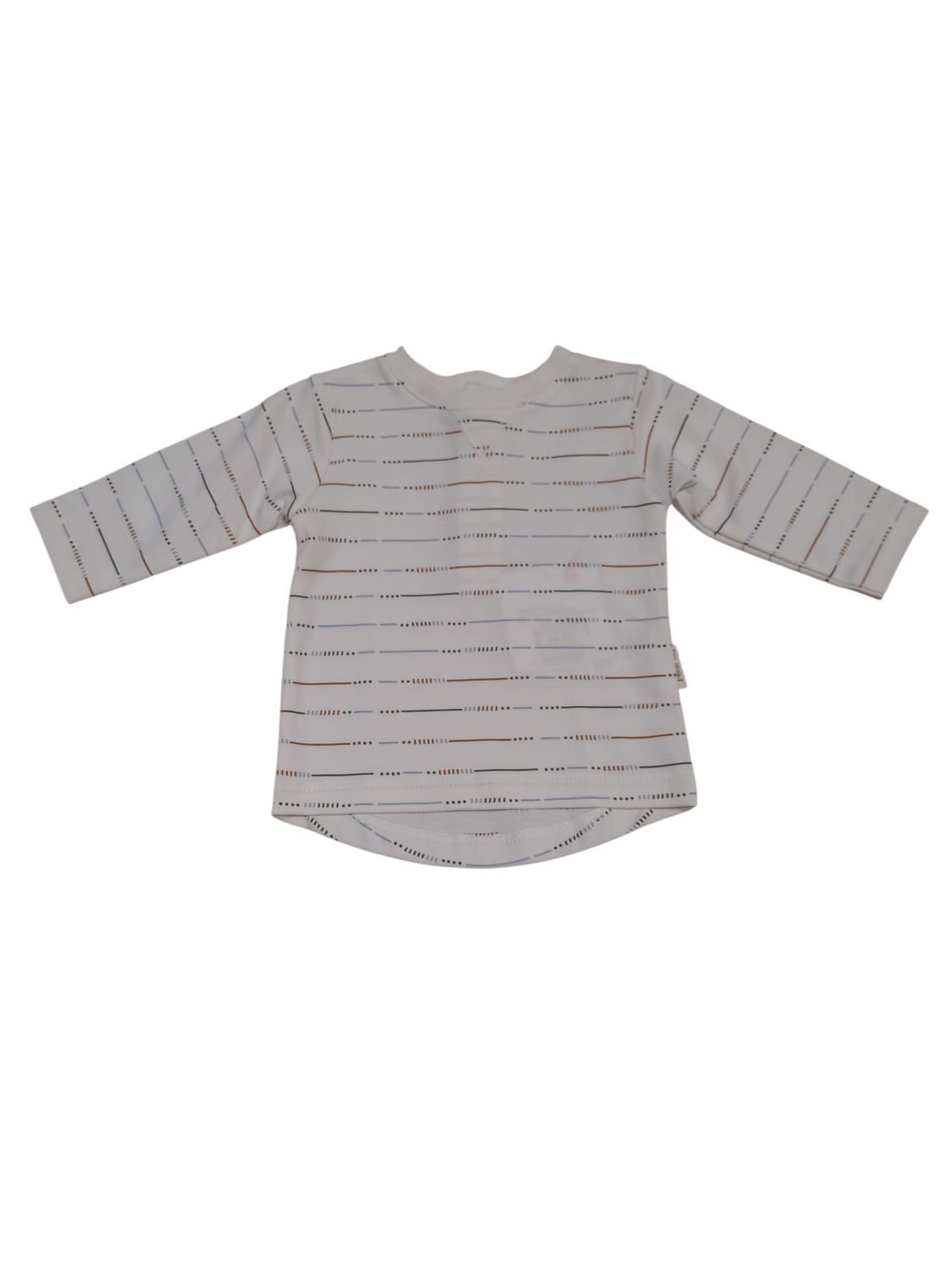 T-shirt L/M "Streepjes/Puntjes" Petit Oh! Ecru