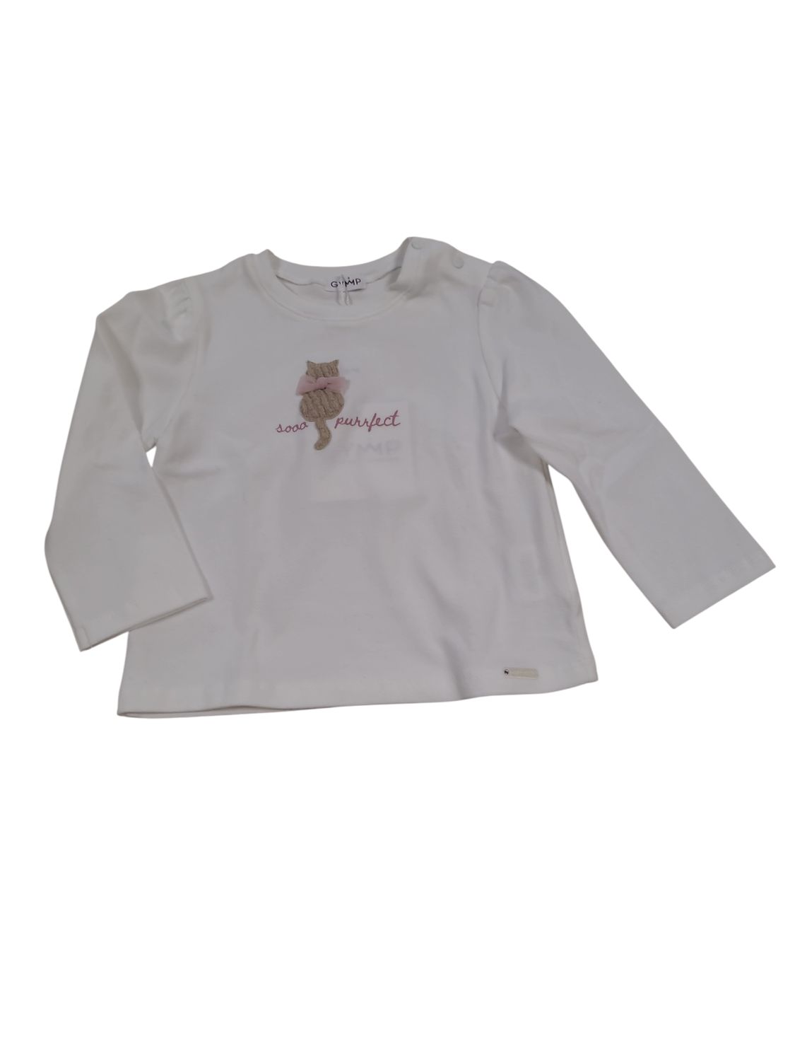 T-shirt L/M "Sooo Purrfect" Gymp Off White