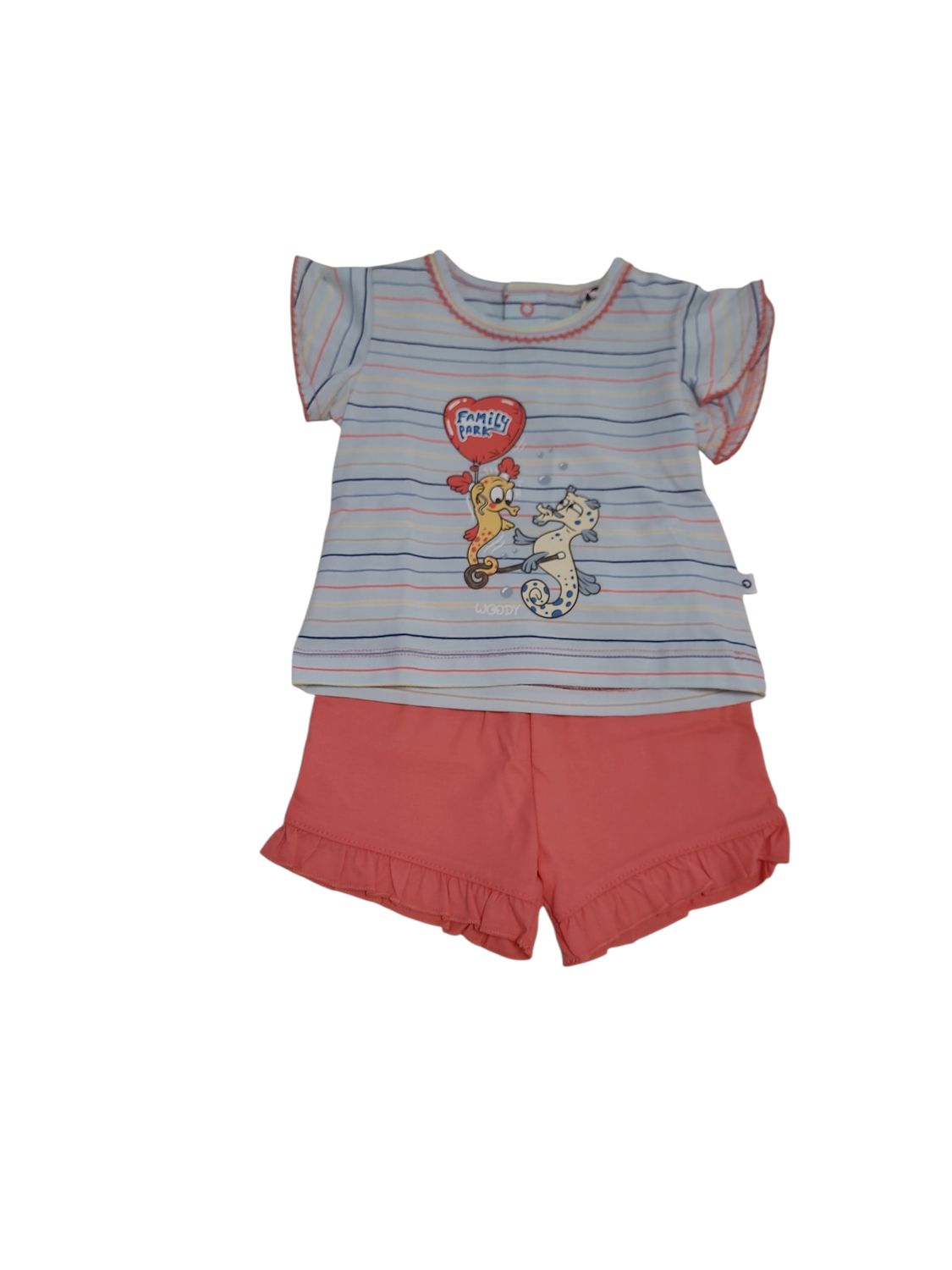 Meisjes Baby Pyjama "Zeepaard" Woody Multi Gestreept