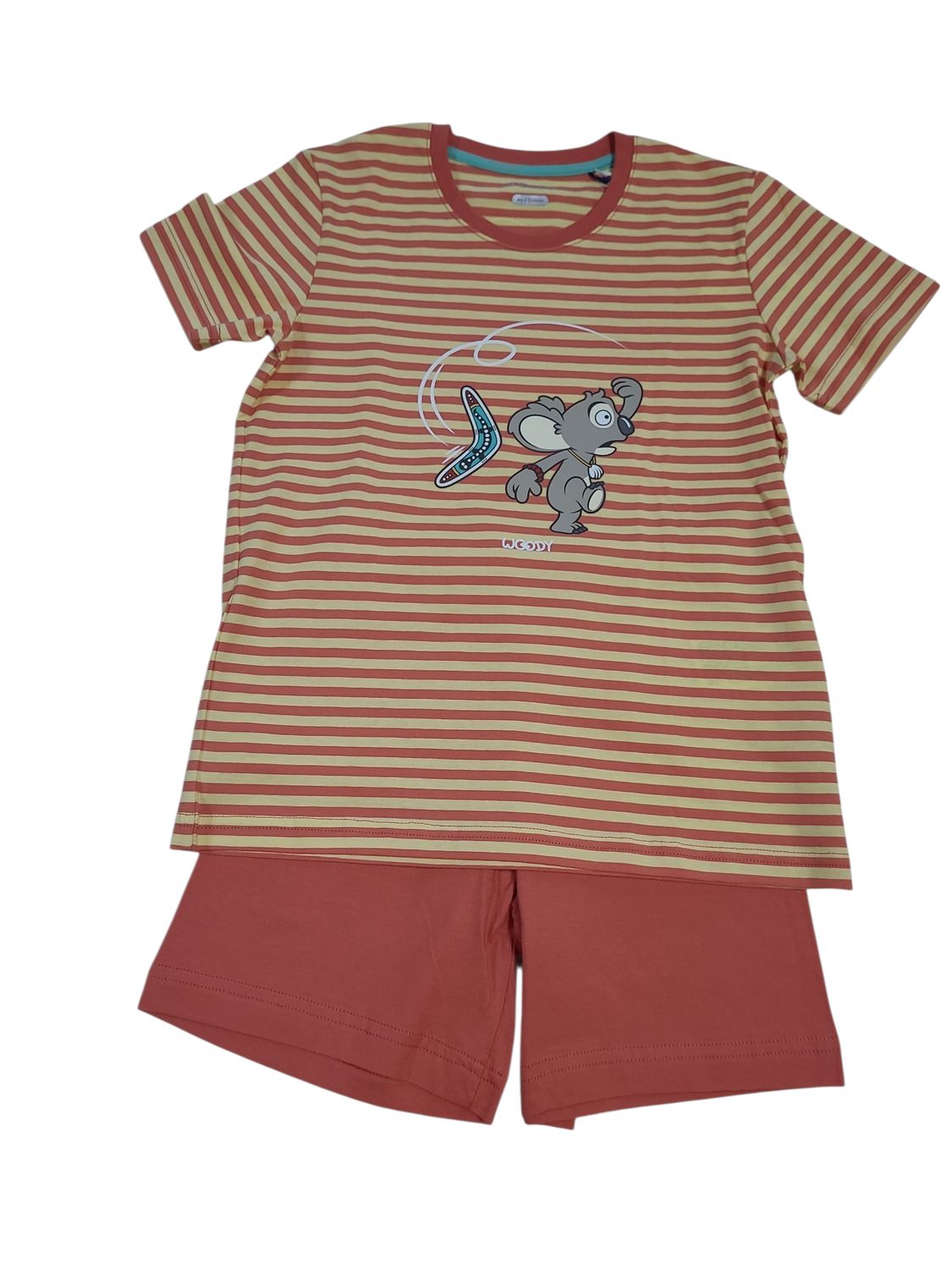 Jongens Pyjama K/M Short "Koala" Woody Roest Gestreept