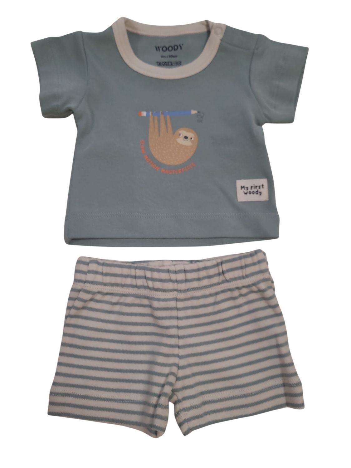 Baby Pyjama Unisex "Luiaard" Woody Groen