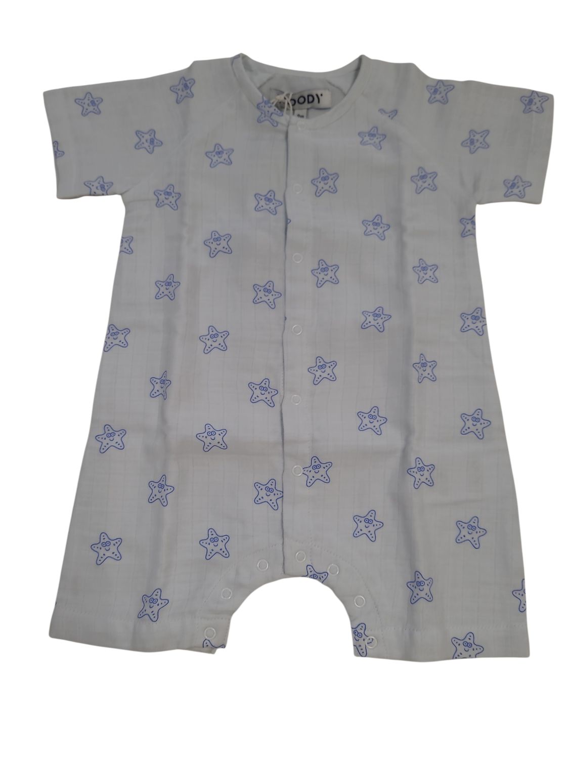 Baby Onesie Unisex "Zeesterren" Woody Lichtblauw
