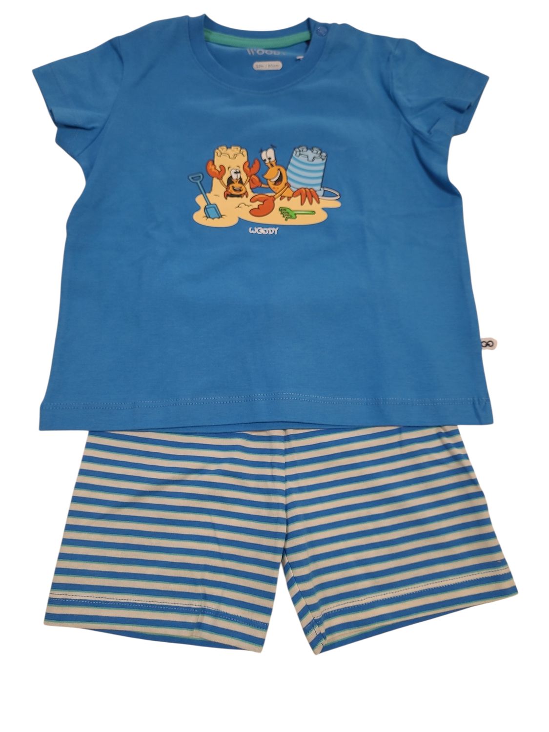 Jongens Baby Pyjama K/M Short "Kreeft" Woody Blauw
