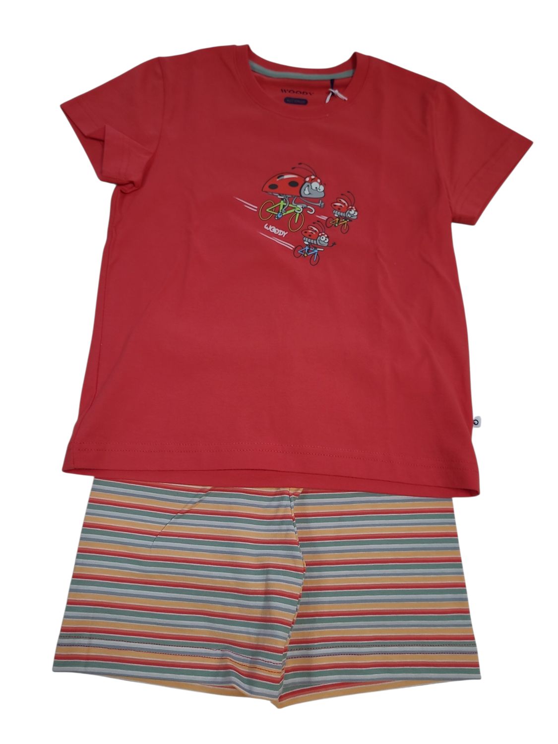Jongens Pyjama K/M Short "Lieveheersbeestjes" Woody Rood