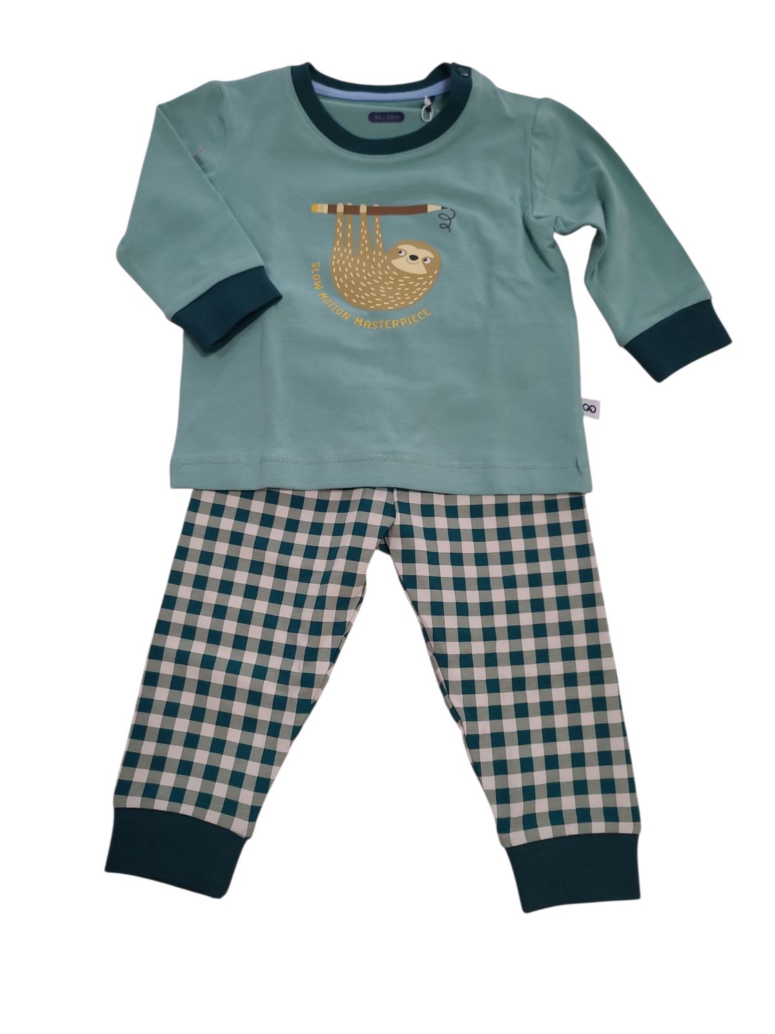 Jongens Baby Pyjama L/M "Luiaard" Woody Groen