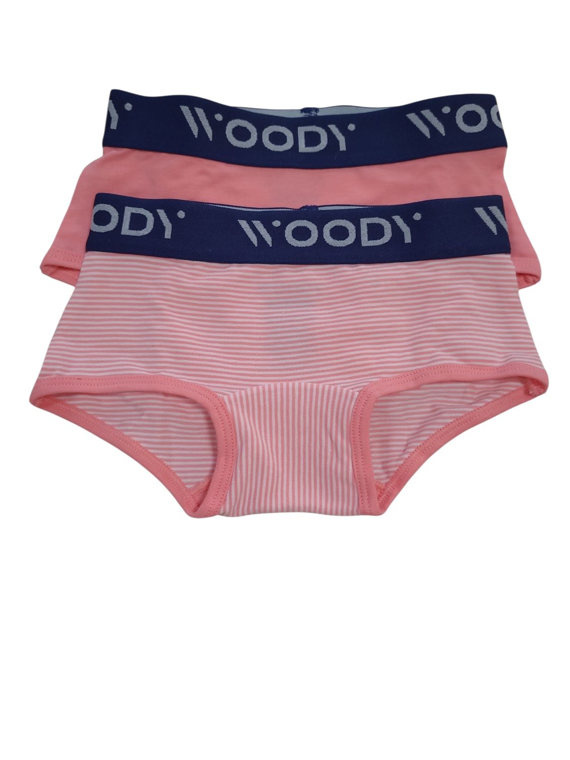 Meisjes Shorty Woody Roos/Wit Gestreept Duo Pack