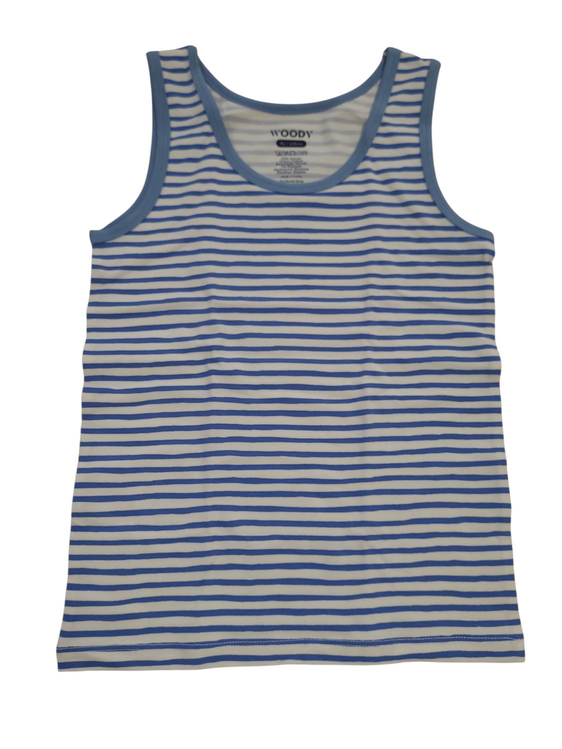Jongens Singlet Woody Blauw Gestreept