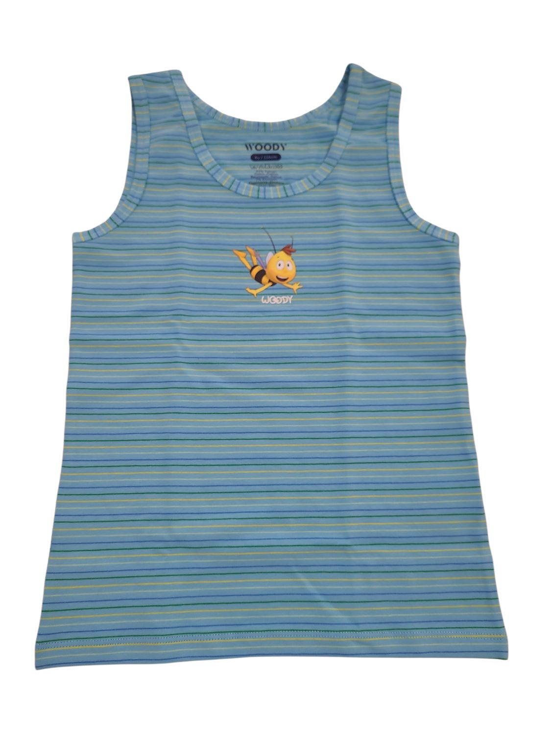 Jongens Singlet "Maya De Bij" Woody Blauw Gestreept