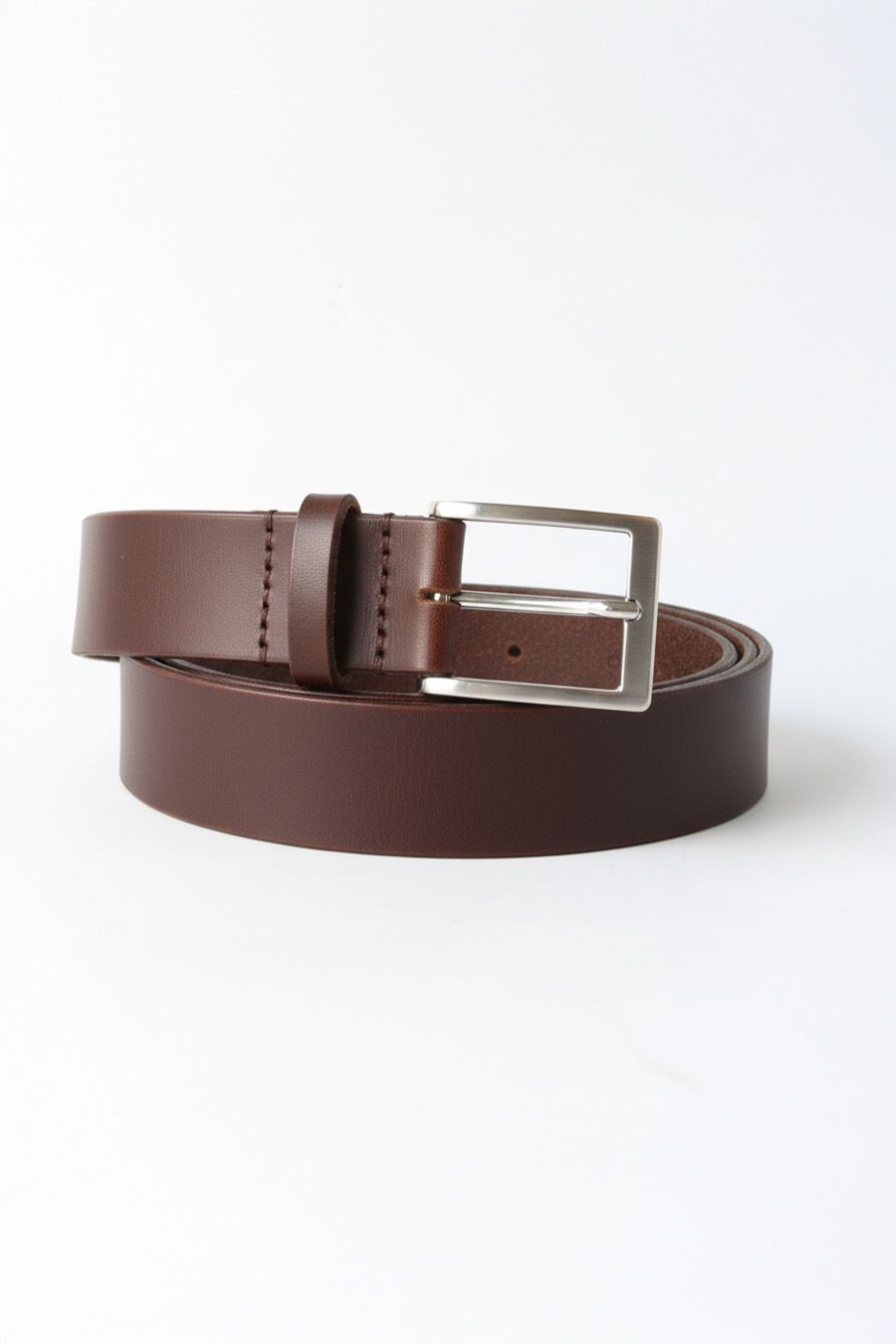 It&#39;s a man&#39;s belt herenriem - handgenaaid - donkerbruin