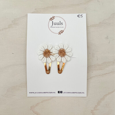 JUULS - Haarspeldjes Set 3 cm - Flower Gold